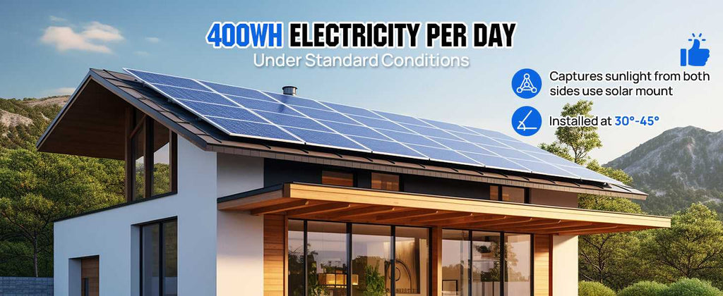 ECO-WORTHY Bifacial 100 Watt 12 Volt Solar Panel Monocrystalline Rigid High-Efficiency PV Module Power Charger for Sunsheds,Rvs - Magic Electronics