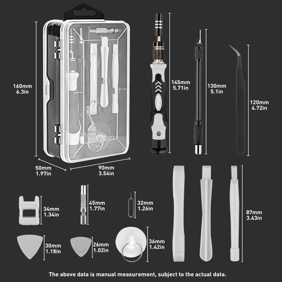 117in 1 Precision Screwdriver Set, Electronics Magnetic Repair Tool Kit with Case for Repair Computer, for iPhone, PC, Cellphone, Laptop, for Switch, PS4, Game Console, Watch, Glasses Etc Magic Electronics 946f8f14-9bc1-465c-9227-70651e7efe43