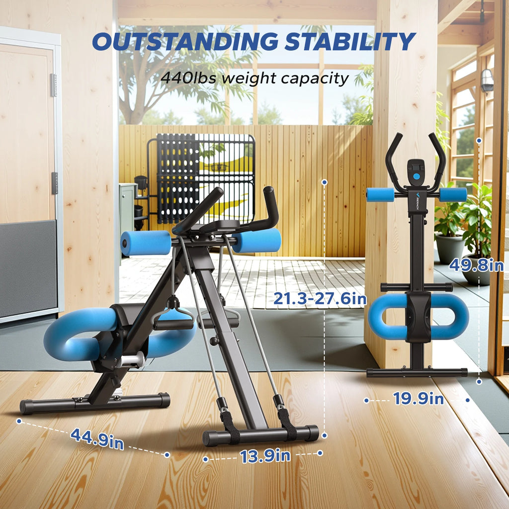 MERACH Ab Machine Adjustable Trainer Workout Foldable Knee Protection Abdominal Exercise Machine Core Ab Exercise System Trainer - Magic Electronics