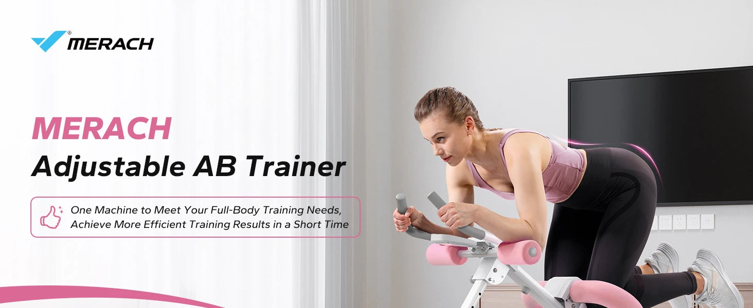 MERACH Ab Machine Adjustable Trainer Workout Foldable Knee Protection Abdominal Exercise Machine Core Ab Exercise System Trainer - Magic Electronics