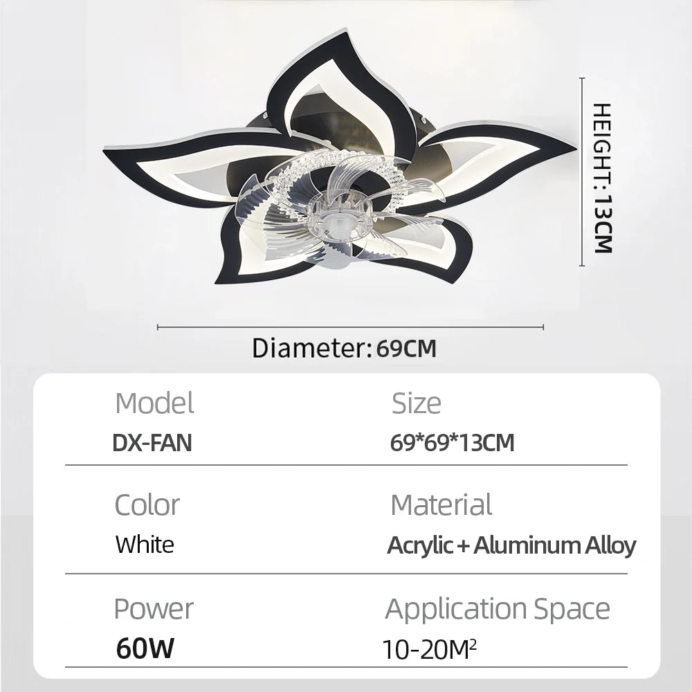 IRALAN Modern Ceiling Fans With LED Lights Remote Control Smart Switch Lotus Five Heads Ceiling Fan With Light Home-Appliance - Magic Electronics