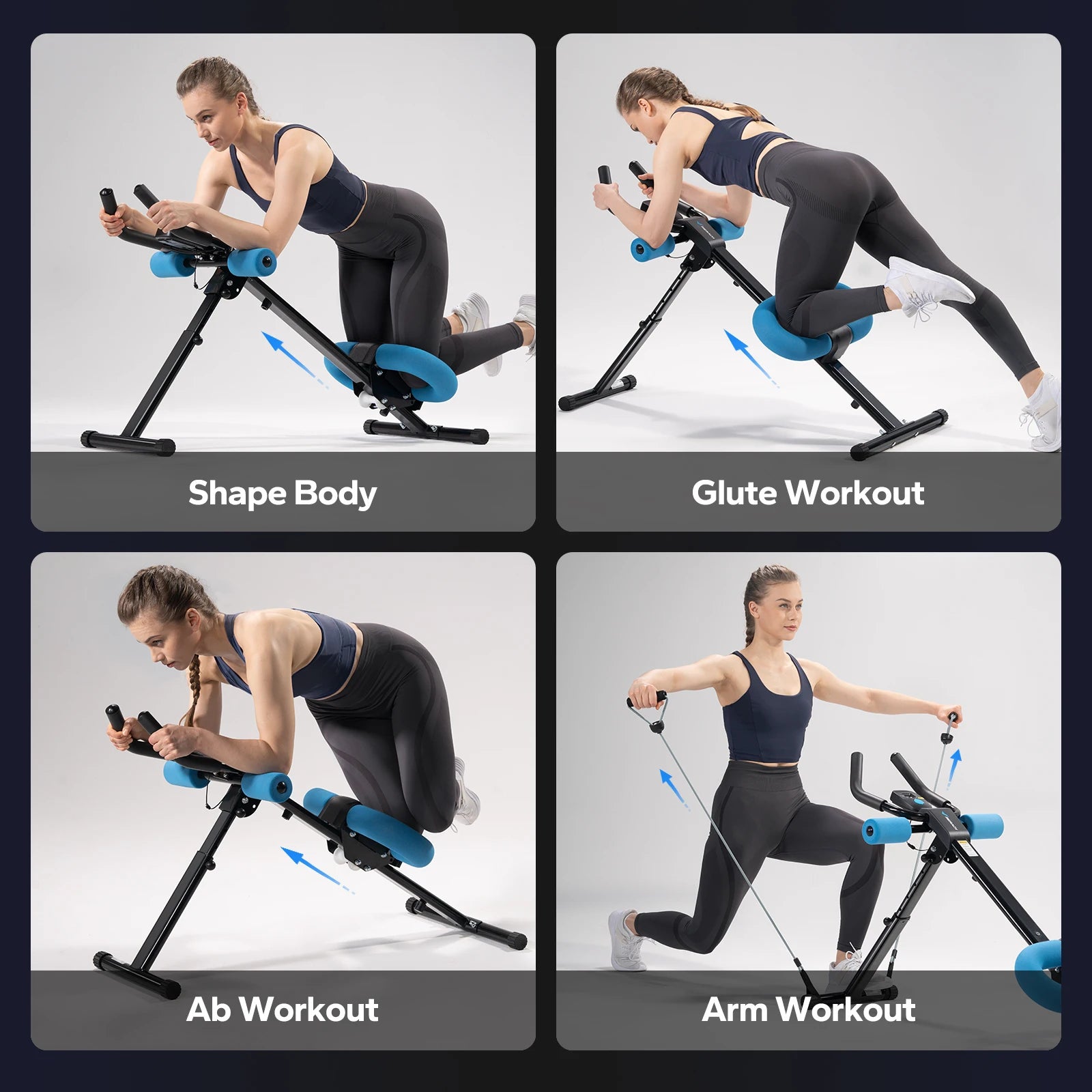 MERACH Ab Machine Adjustable Trainer Workout Foldable Knee Protection Abdominal Exercise Machine Core Ab Exercise System Trainer - Magic Electronics