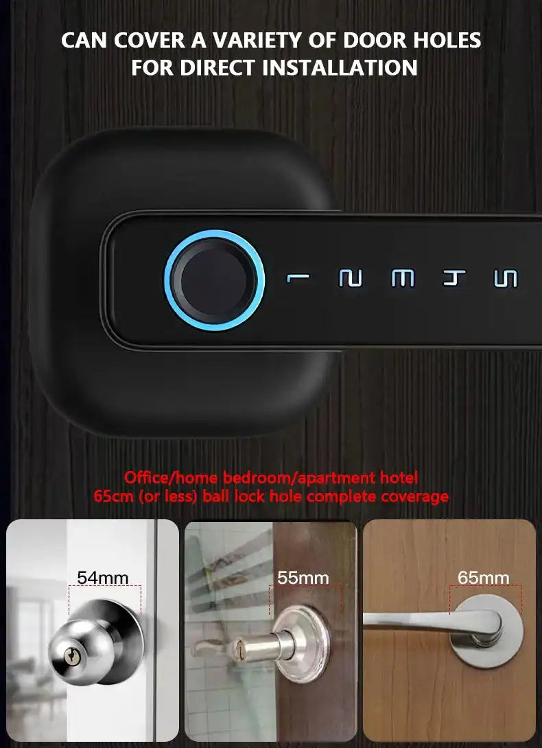RAYKUBE M6 Tuya BLE Bedroom Digital Electronic Lock Fingerprint Door Lock with Password/Key/IC Card/ Tuya APP Unlock From USA - Magic Electronics
