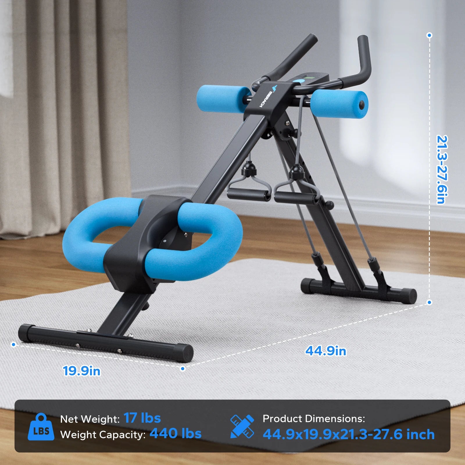 MERACH Ab Machine Adjustable Trainer Workout Foldable Knee Protection Abdominal Exercise Machine Core Ab Exercise System Trainer - Magic Electronics
