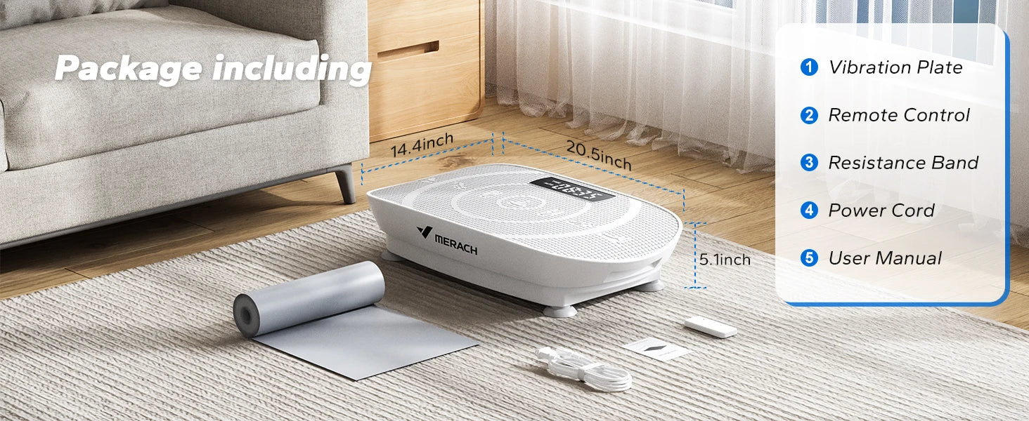 MERACH Vibration Plate Exercise Machine Whole Body Workout Power Vibrate Fitness Platform Vibration Plate Weight Loss & Shaping - Magic Electronics
