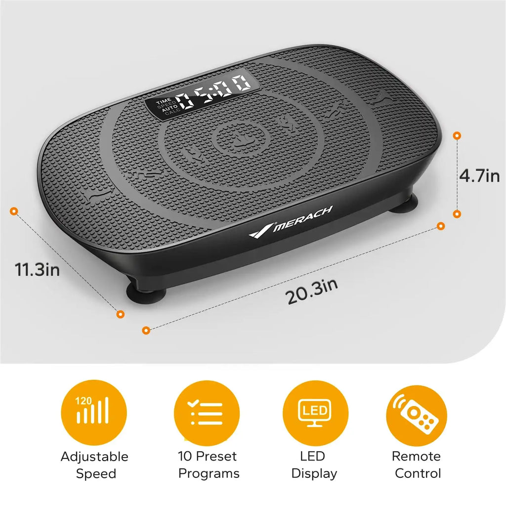 MERACH Vibration Plate Exercise Machine Whole Body Workout Power Vibrate Fitness Platform Vibration Plate Weight Loss & Shaping - Magic Electronics
