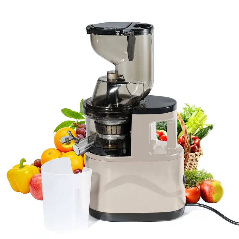 2025 New Juicer Machines 3.15inch Slow Cold Press Juicer with Large Feed Chute Cold Press Juicers for Vegetables and Fruits Khaki 220V Magic Electronics A63e25d4e7fc04275879158aa1e212601O Khaki 220V