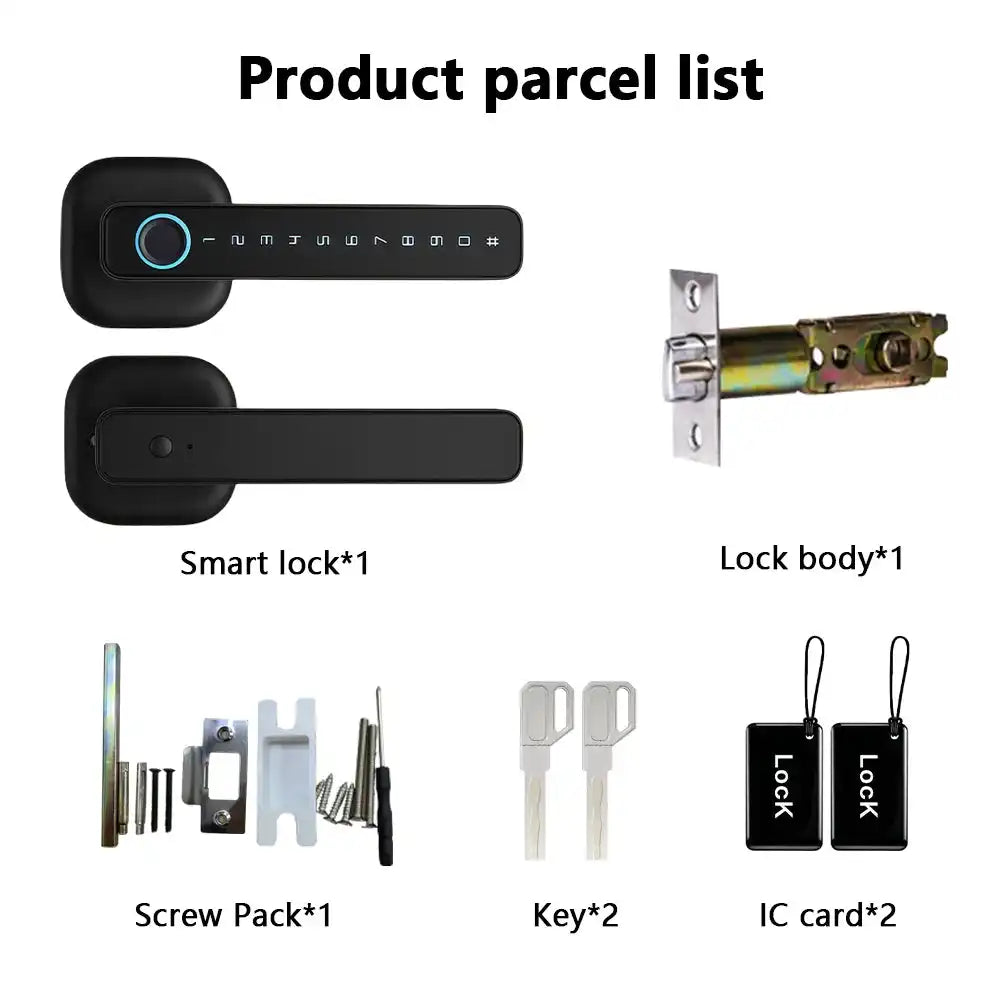 RAYKUBE M6 Tuya BLE Bedroom Digital Electronic Lock Fingerprint Door Lock with Password/Key/IC Card/ Tuya APP Unlock From USA - Magic Electronics
