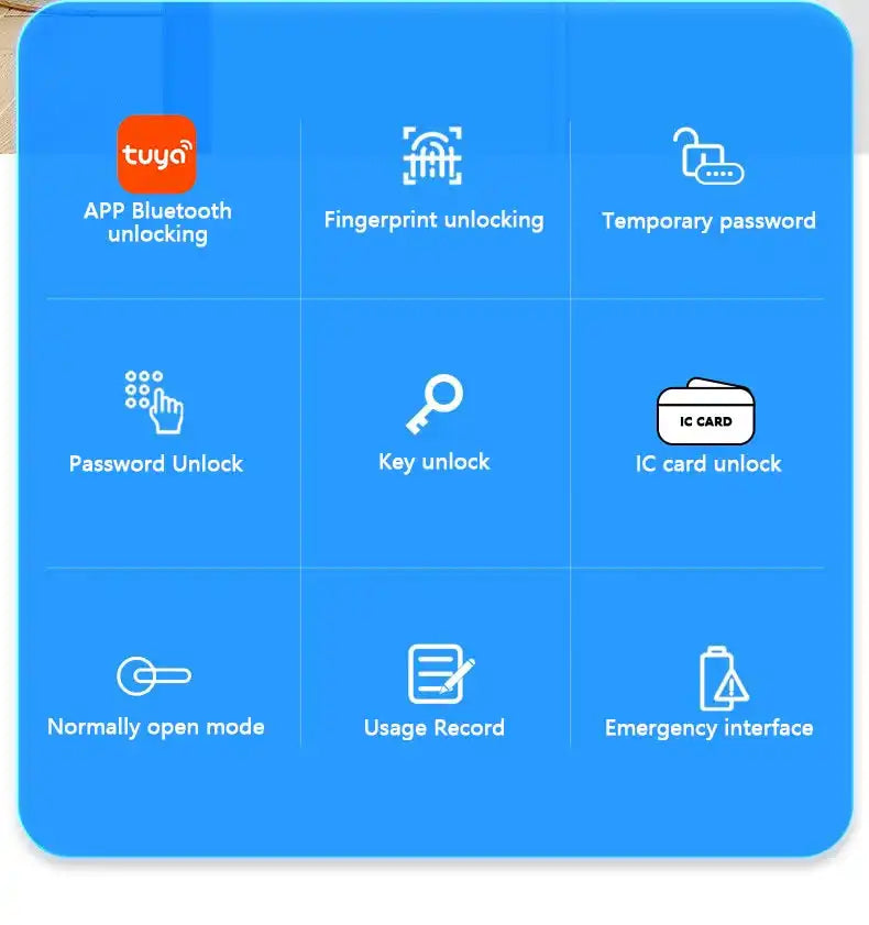 RAYKUBE M6 Tuya BLE Bedroom Digital Electronic Lock Fingerprint Door Lock with Password/Key/IC Card/ Tuya APP Unlock From USA - Magic Electronics