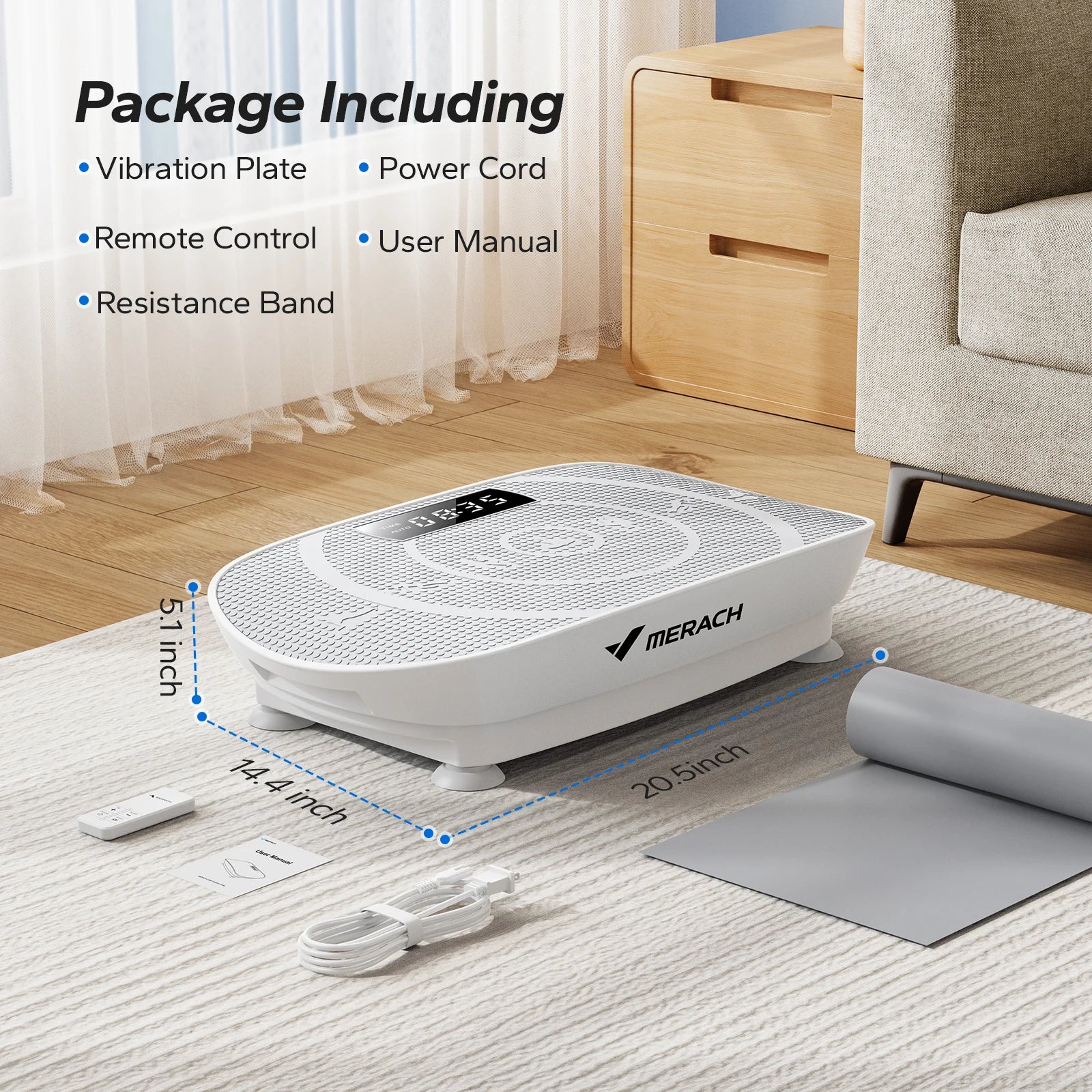 MERACH Vibration Plate Exercise Machine Whole Body Workout Power Vibrate Fitness Platform Vibration Plate Weight Loss & Shaping - Magic Electronics