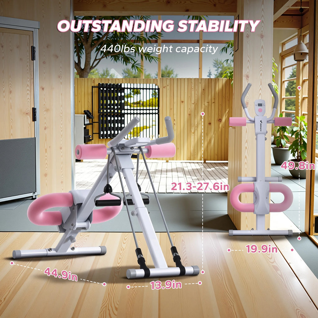 MERACH Ab Machine Adjustable Trainer Workout Foldable Knee Protection Abdominal Exercise Machine Core Ab Exercise System Trainer - Magic Electronics
