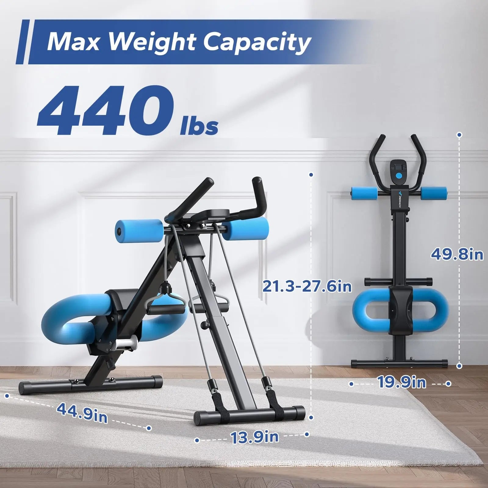 MERACH Ab Machine Adjustable Trainer Workout Foldable Knee Protection Abdominal Exercise Machine Core Ab Exercise System Trainer - Magic Electronics
