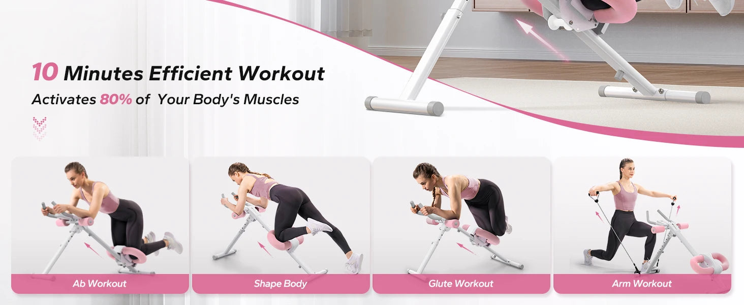 MERACH Ab Machine Adjustable Trainer Workout Foldable Knee Protection Abdominal Exercise Machine Core Ab Exercise System Trainer - Magic Electronics