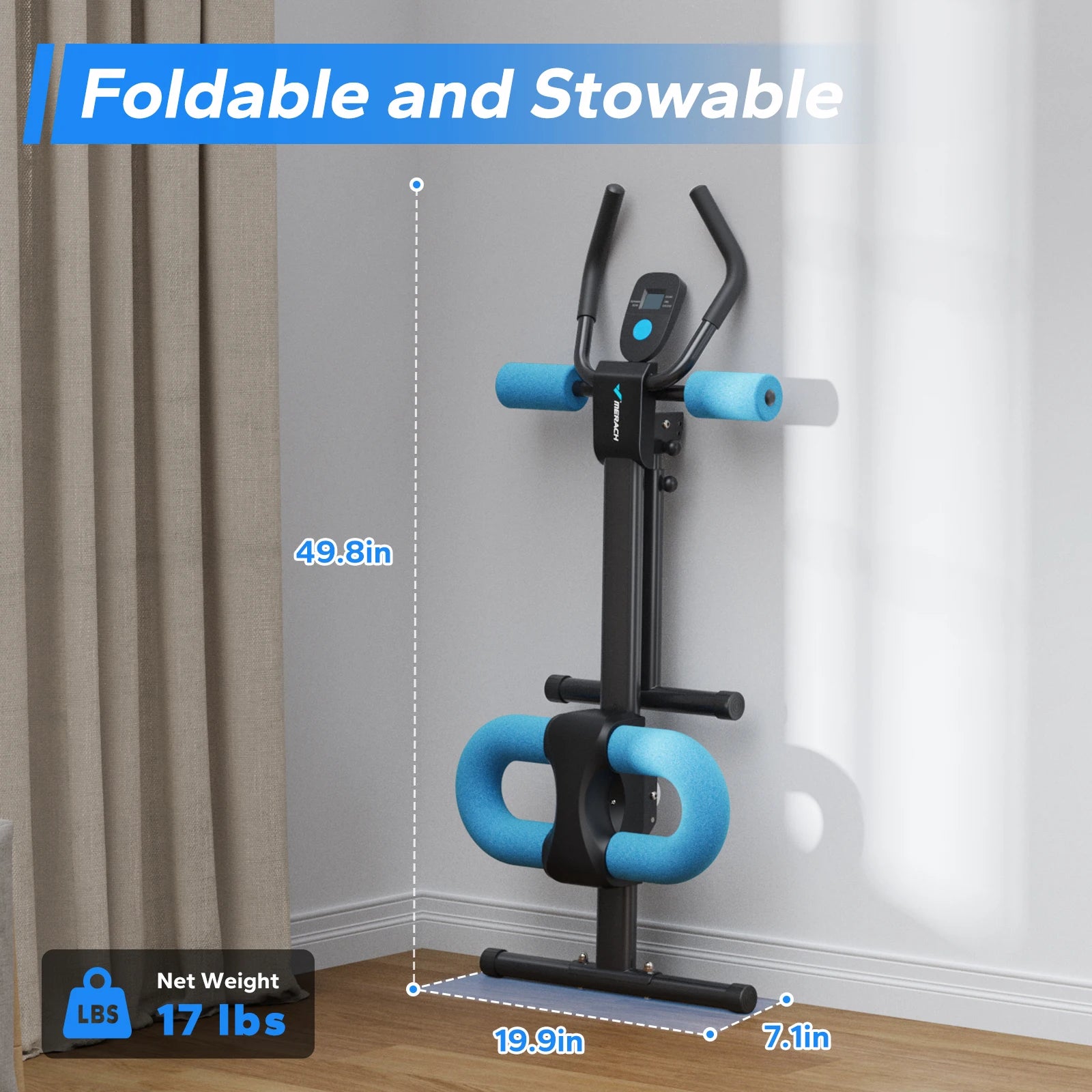 MERACH Ab Machine Adjustable Trainer Workout Foldable Knee Protection Abdominal Exercise Machine Core Ab Exercise System Trainer - Magic Electronics