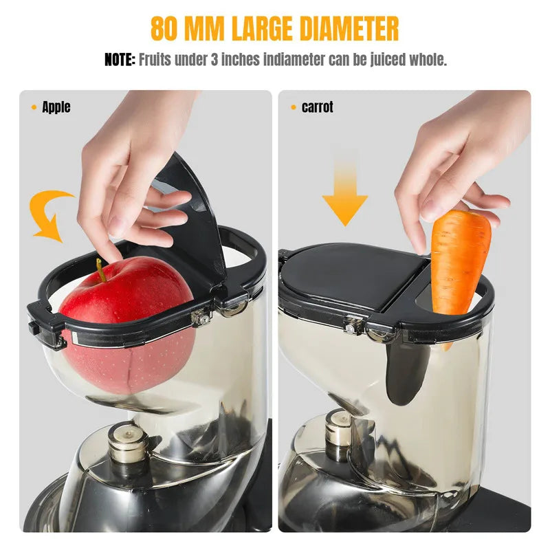 2025 New Juicer Machines 3.15inch Slow Cold Press Juicer with Large Feed Chute Cold Press Juicers for Vegetables and Fruits Magic Electronics Ad9549723409d4331a712aa773de4a2bca