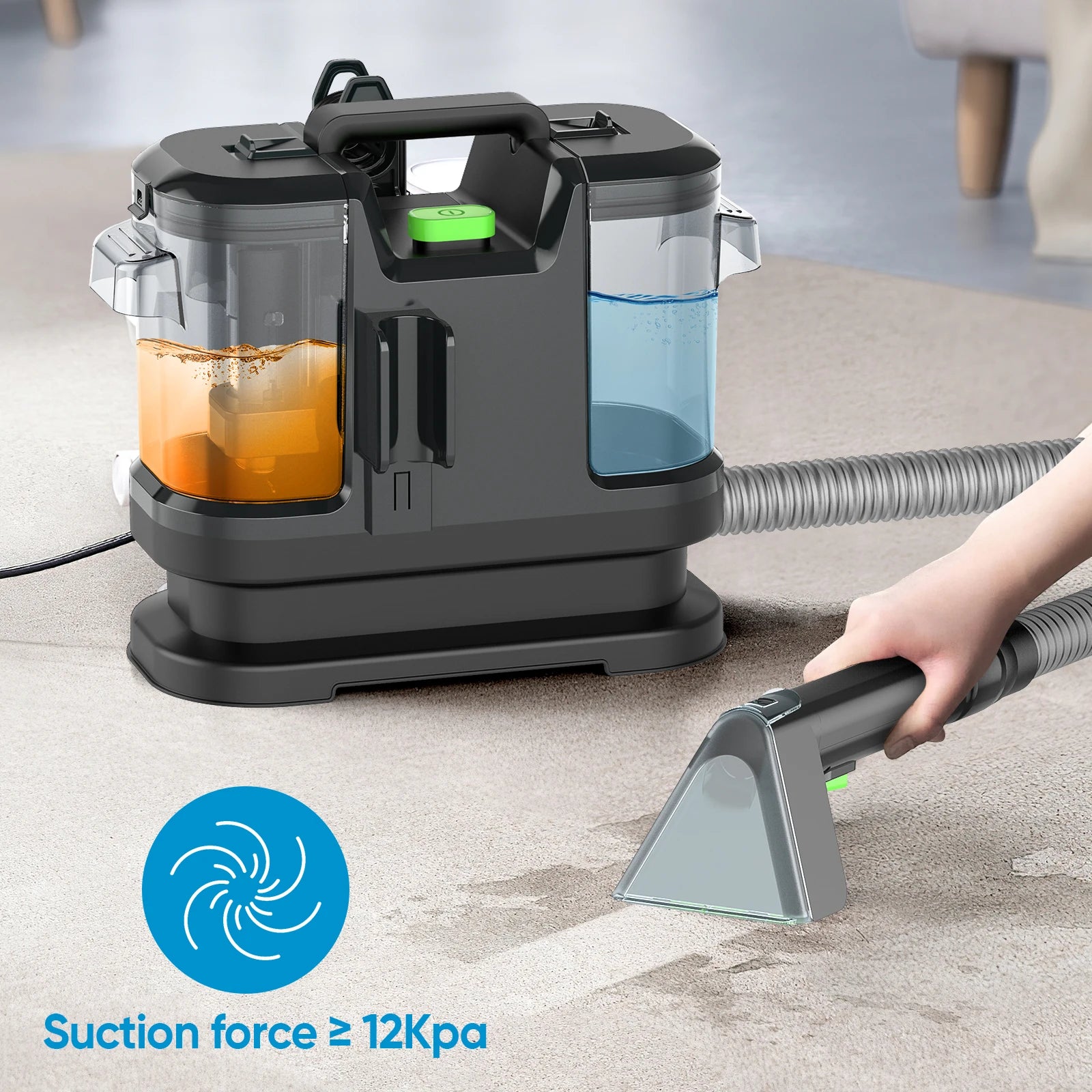 Fabric Cleaner 450W 12Kpa Handheld Carpet Cleaner for Sofa Floor Mats Curtain Spray Suction Integrated Machine Clean Machine Magic Electronics Ae0d93248d88440b99cf98d75ef025e61P