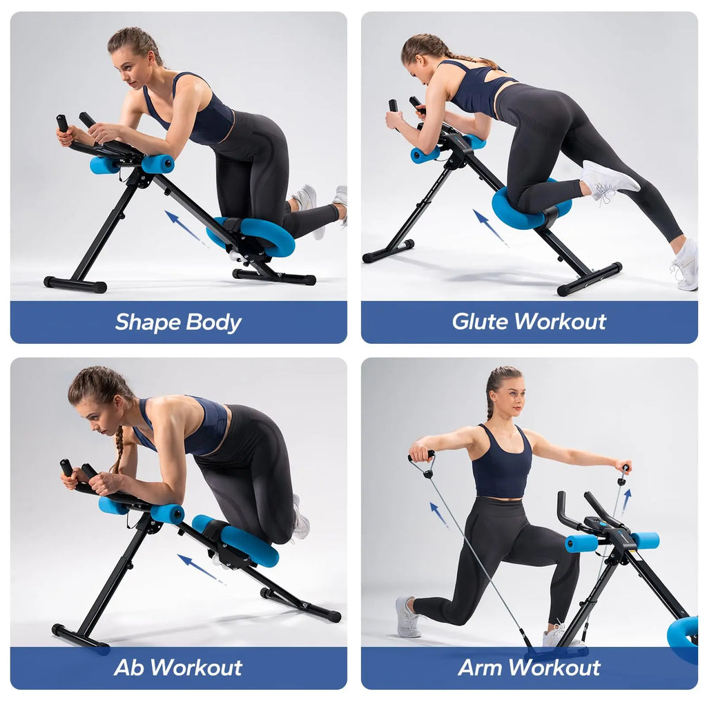 MERACH Ab Machine Adjustable Trainer Workout Foldable Knee Protection Abdominal Exercise Machine Core Ab Exercise System Trainer - Magic Electronics