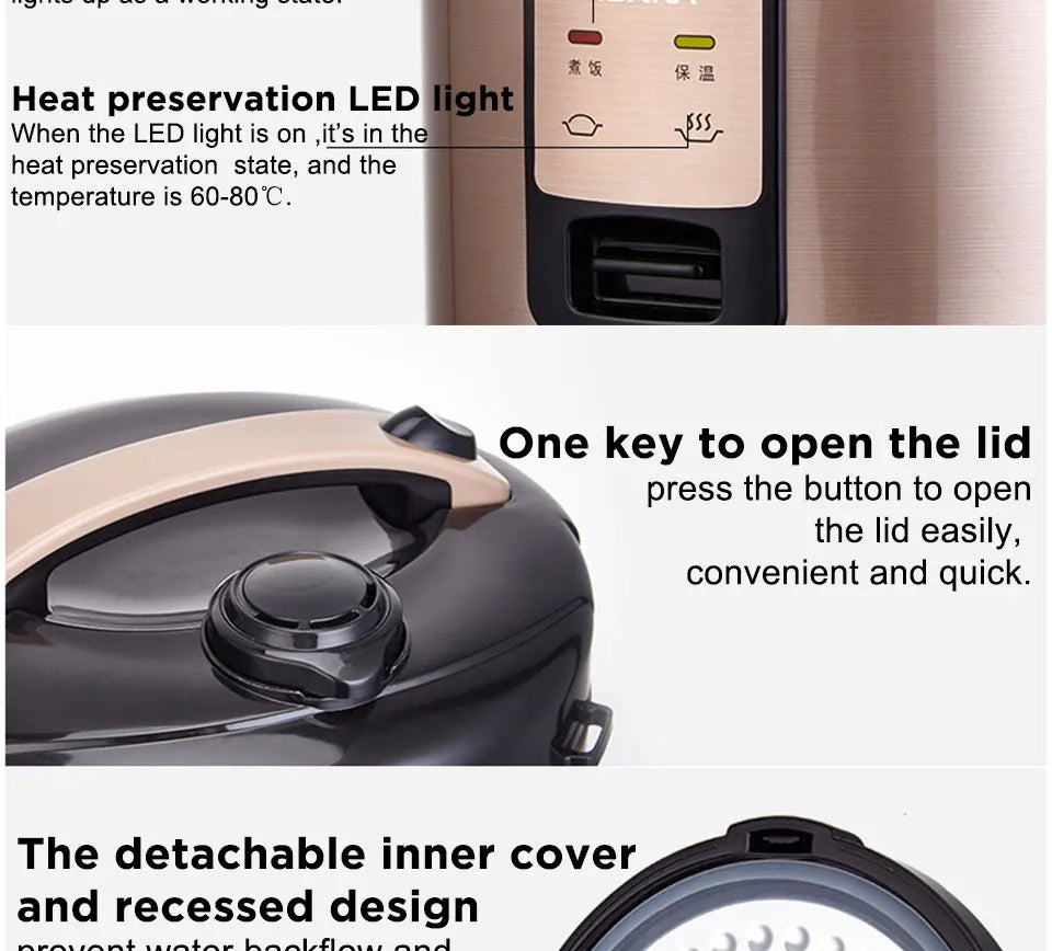 CILANDAR 2/3/4/5L Electric Rice Cooker Micro Pressure Rice Cooking Machine With Non-Stick Coating Detachable Exhaust Valve Magic Electronics H16a0d7e2fd794693ac5df256f70908ae9