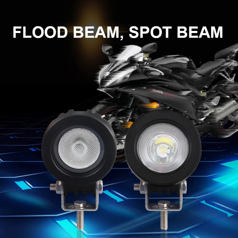 Led Motorcycle Spotlight Day Time Running Lights Spot Flood Beam Auto Motorbike Soocter Led Bulb Fog Lamp Work Head Light - Magic Electronics