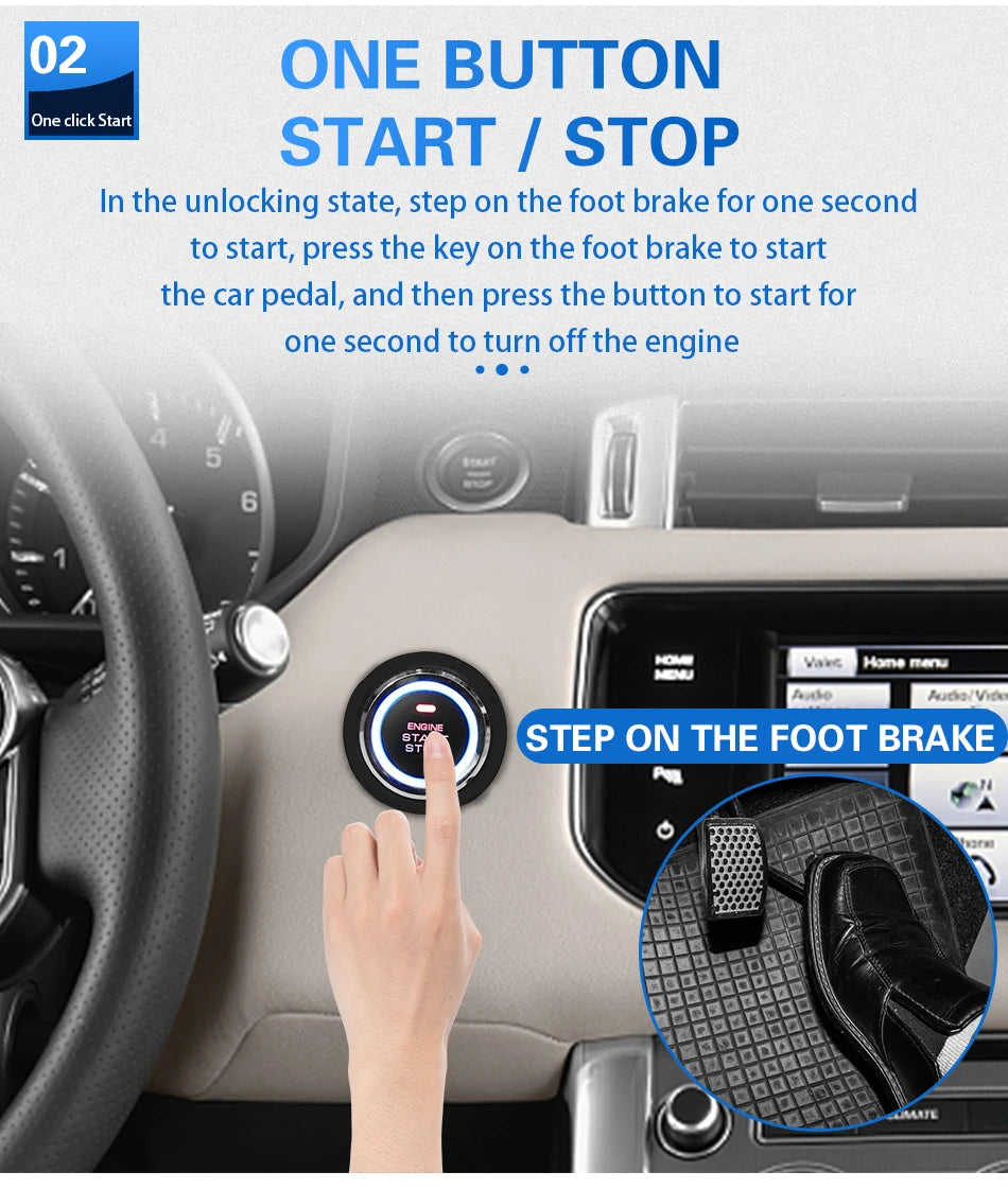 Car Remote Control PKE Car Keyless Entry Engine Start Alarm System Push Button Remote Starter Stop Auto Magic Electronics H675bc091fe9949dfab05dd23f8b840a6e