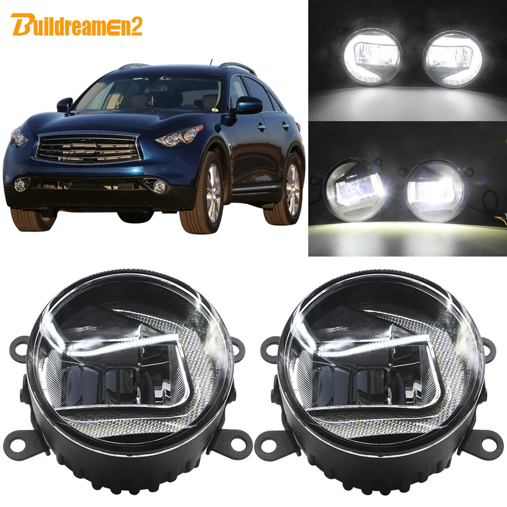 Buildreamen2 Car LED Projector Fog Light + Daytime Running Light DRL White 12V For Infiniti QX QX50 QX56 QX70 2006-2014 Russian Federation Magic Electronics H786938dee99d4919b882f568c371d526Y Russian Federation