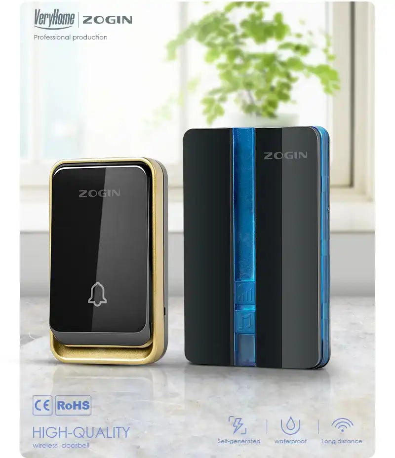 Wireless Doorbell Waterproof Self-powered Button Intelligent Door Bell Sets Home Welcome Outdoor 1 2 3 Receiver EU AU US UK Plug - Magic Electronics