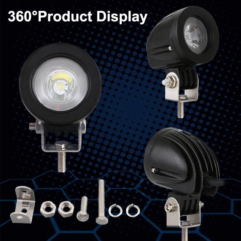 Led Motorcycle Spotlight Day Time Running Lights Spot Flood Beam Auto Motorbike Soocter Led Bulb Fog Lamp Work Head Light - Magic Electronics