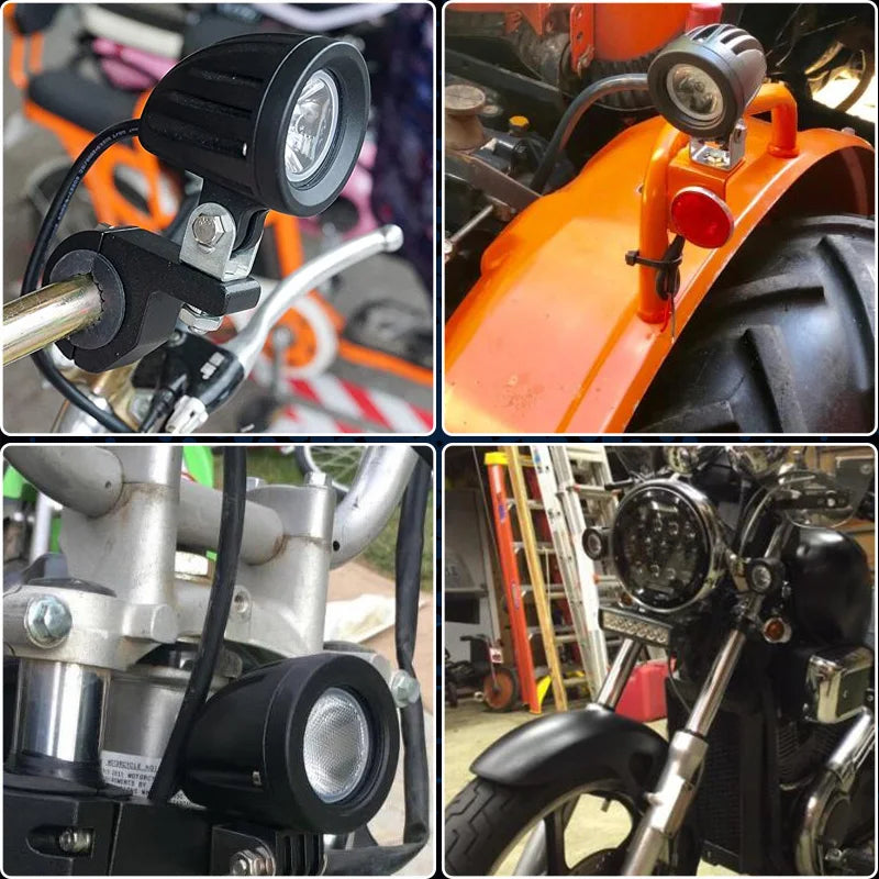 Led Motorcycle Spotlight Day Time Running Lights Spot Flood Beam Auto Motorbike Soocter Led Bulb Fog Lamp Work Head Light - Magic Electronics