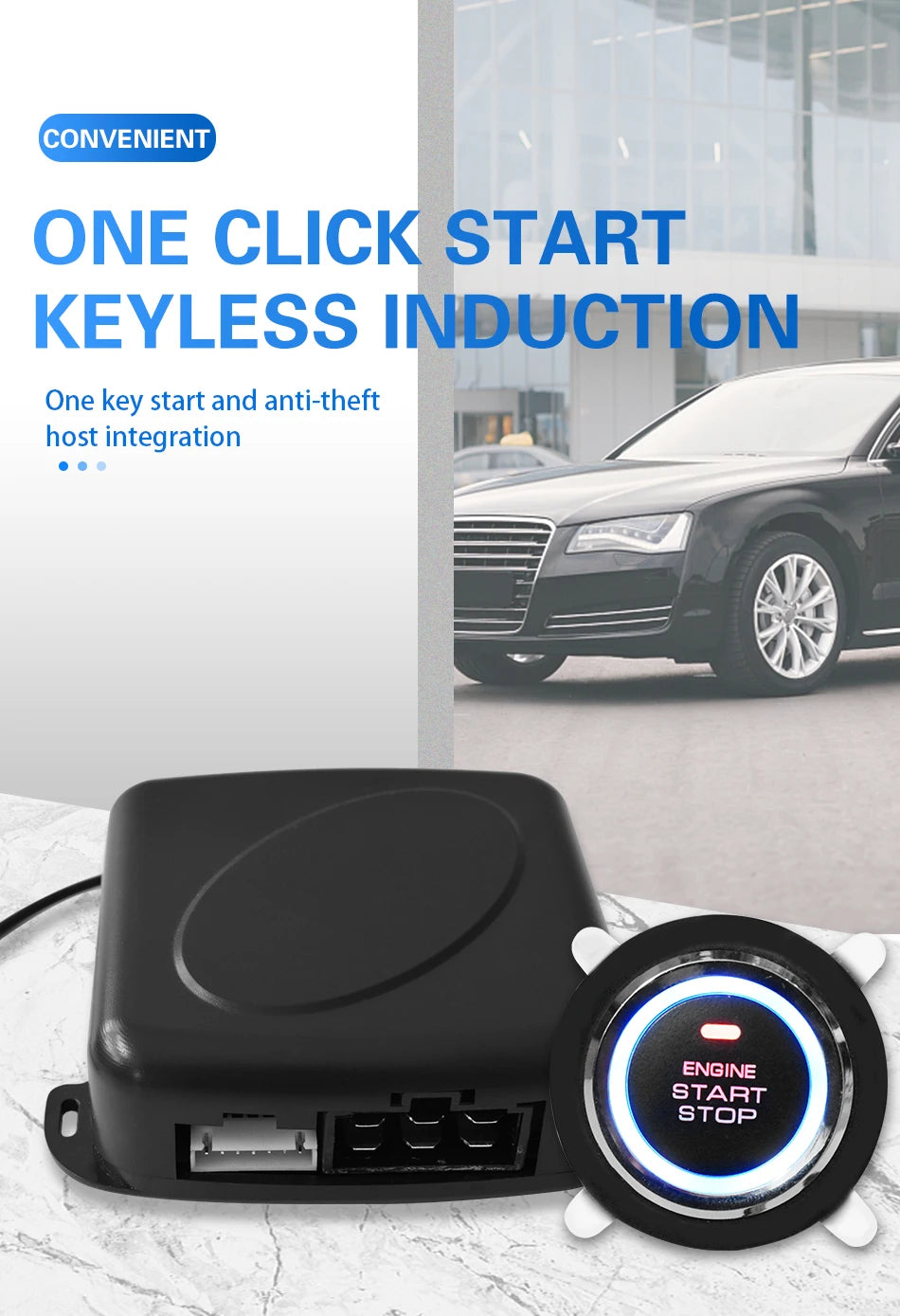 Car Remote Control PKE Car Keyless Entry Engine Start Alarm System Push Button Remote Starter Stop Auto Magic Electronics He4f8eea46b214c80b67e96136d0c1c7eT