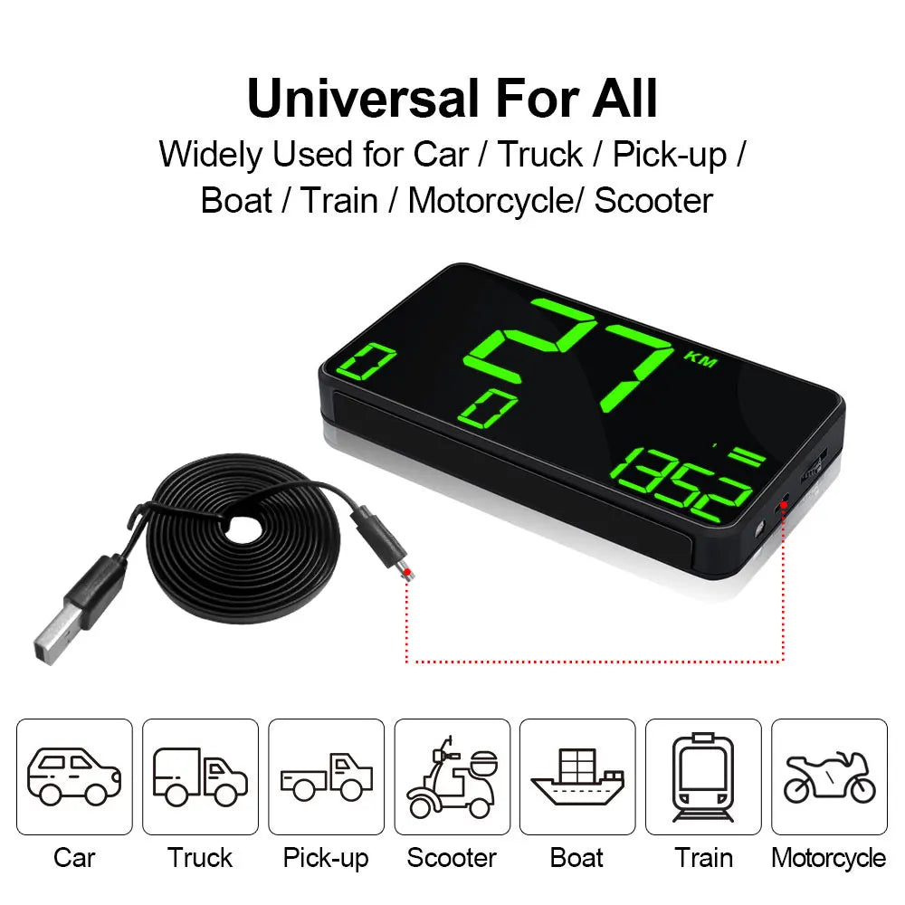 Large Fonts 5.3" GPS Speedometer Digital Car Speed Display Over Speeding Alarm System Universal For Bike Motorcycle Truck Car Magic Electronics He8ceb5d38a6447a2bda433c47eb4a014A