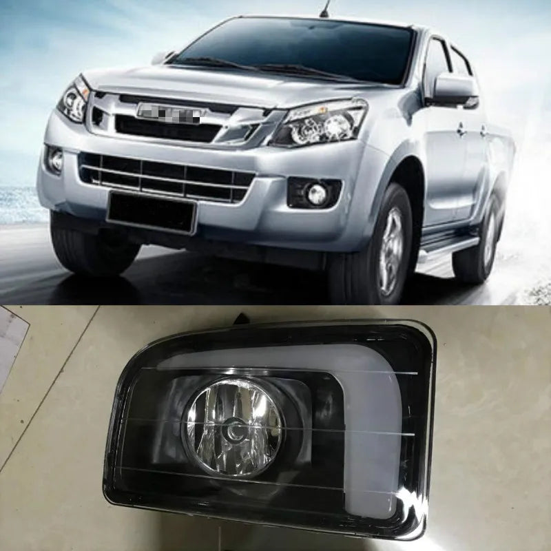 1 set For ISUZU D-MAX DMAX 2014 2015 LED DRL Daytime Running Lights 12V ABS Fog Lamp Cover with turn signal Magic Electronics Hf059f49e907e4233a1e6eebc6863f028s