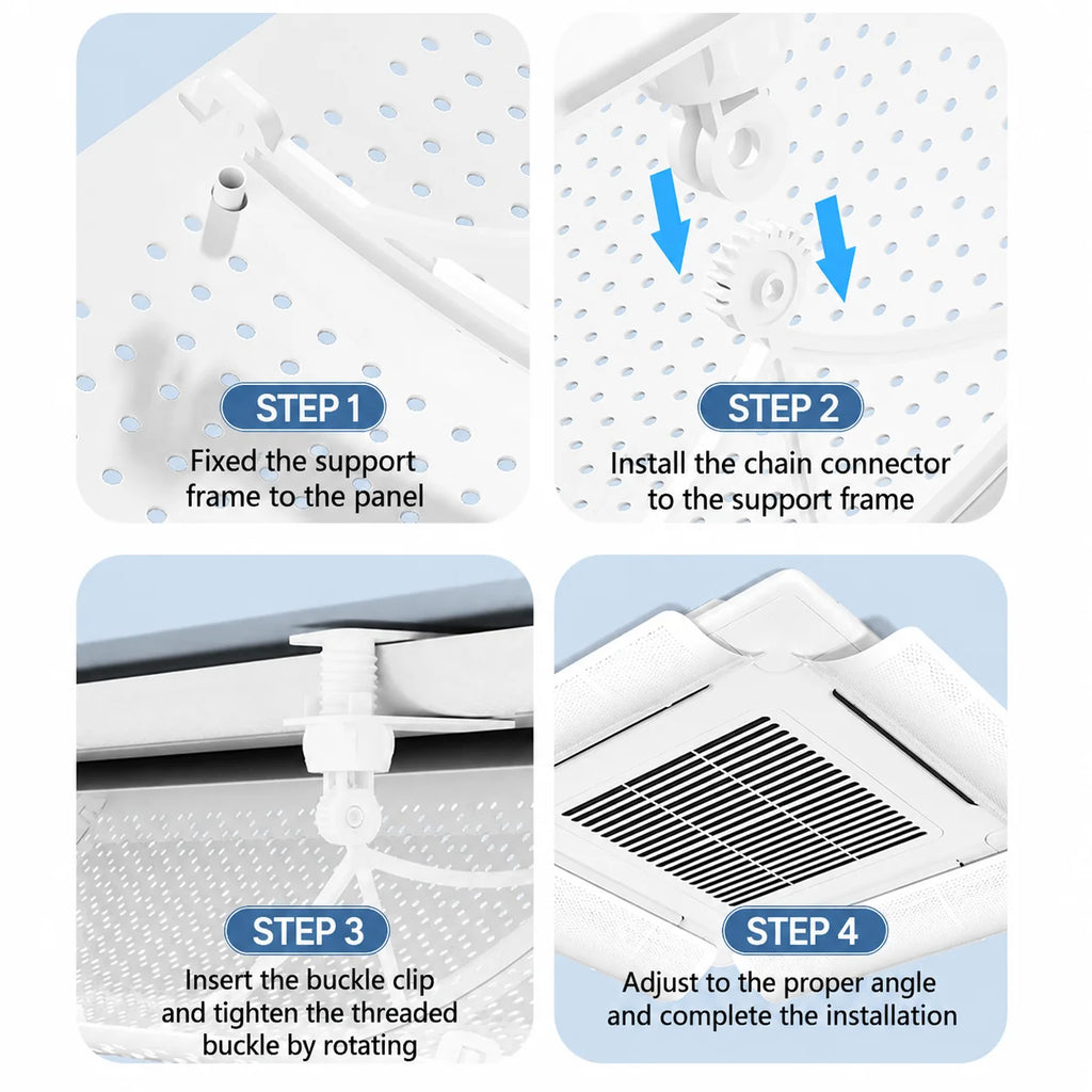 Central Air Conditioning Anti-direct Blowing Baffle Punch-free Ceiling-mounted Wind Deflector Cold Air Guide for Office Home