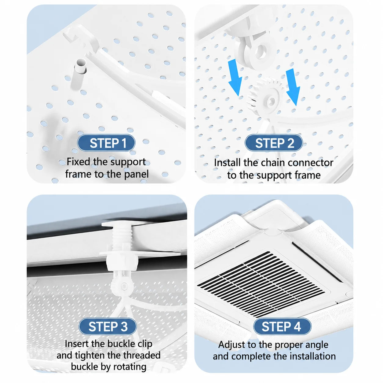 Central Air Conditioning Anti-direct Blowing Baffle Punch-free Ceiling-mounted Wind Deflector Cold Air Guide for Office Home