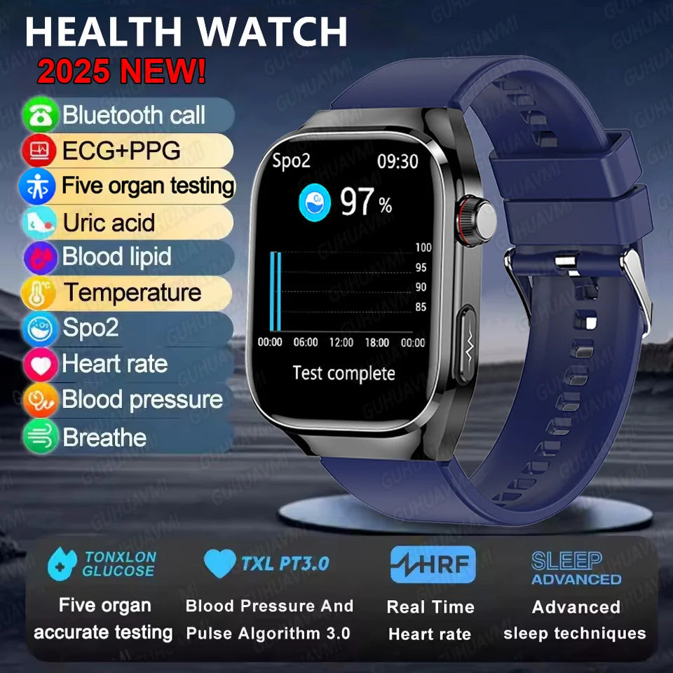 2025New Micro Physical Examination Smart Watch For Men Uric Acid Body Fat Five Organ Health Watches Bluetooth Call SmartBracelet Blue AI Health report Magic Electronics S01ce74db1dad4920bb76f78150787617Y Blue AI Health report