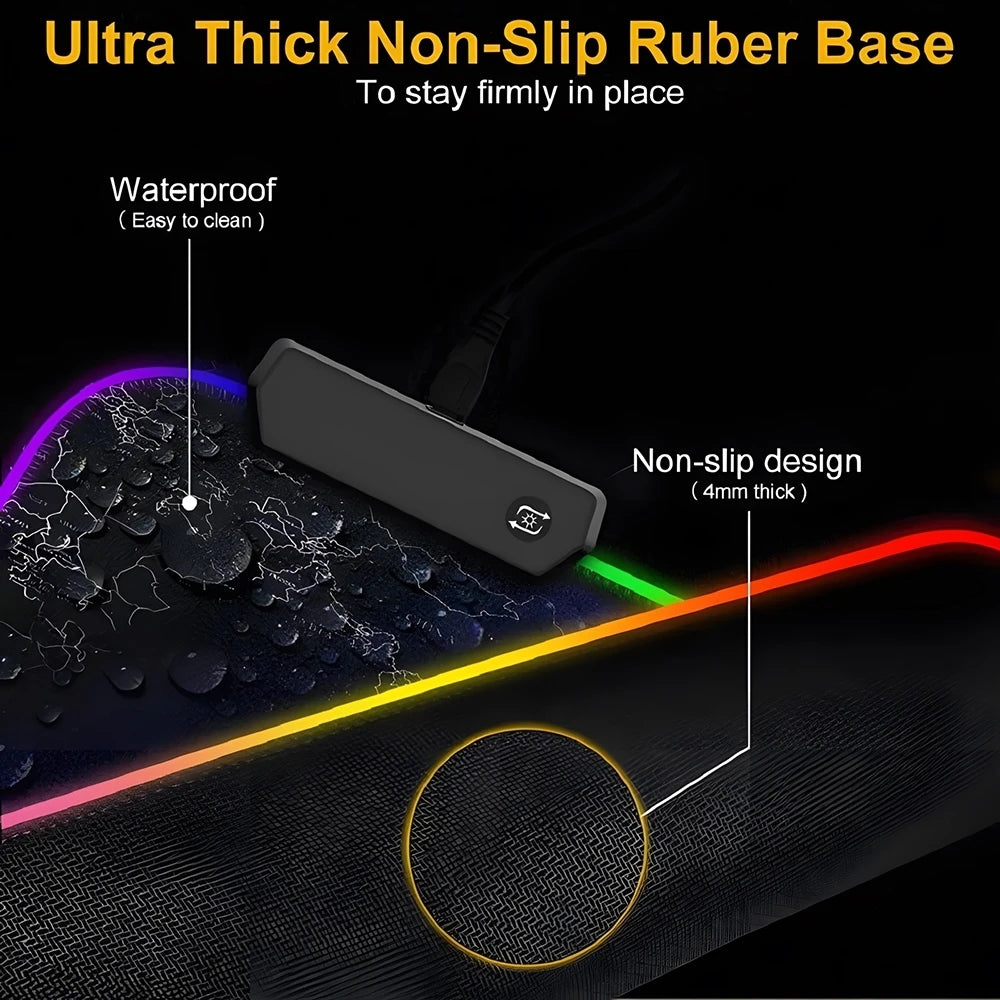 Razer Mouse Pad XXL RGB Gaming Mouse Pad HD Gamer Accessories Large LED Light MousePads PC Carpet With Backlit Magic Electronics S01da3430c6634c088fd605dce77a1648t