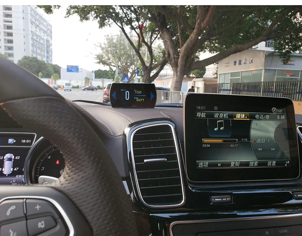 Multi-functions P12S Car HUD Head Up Display OBD2 On-board Computer Water Temp Fuel Consumption LCD Digital Speedometer Gauge Magic Electronics S020986f9ddb4494d8cf6bca8d3c0d197l