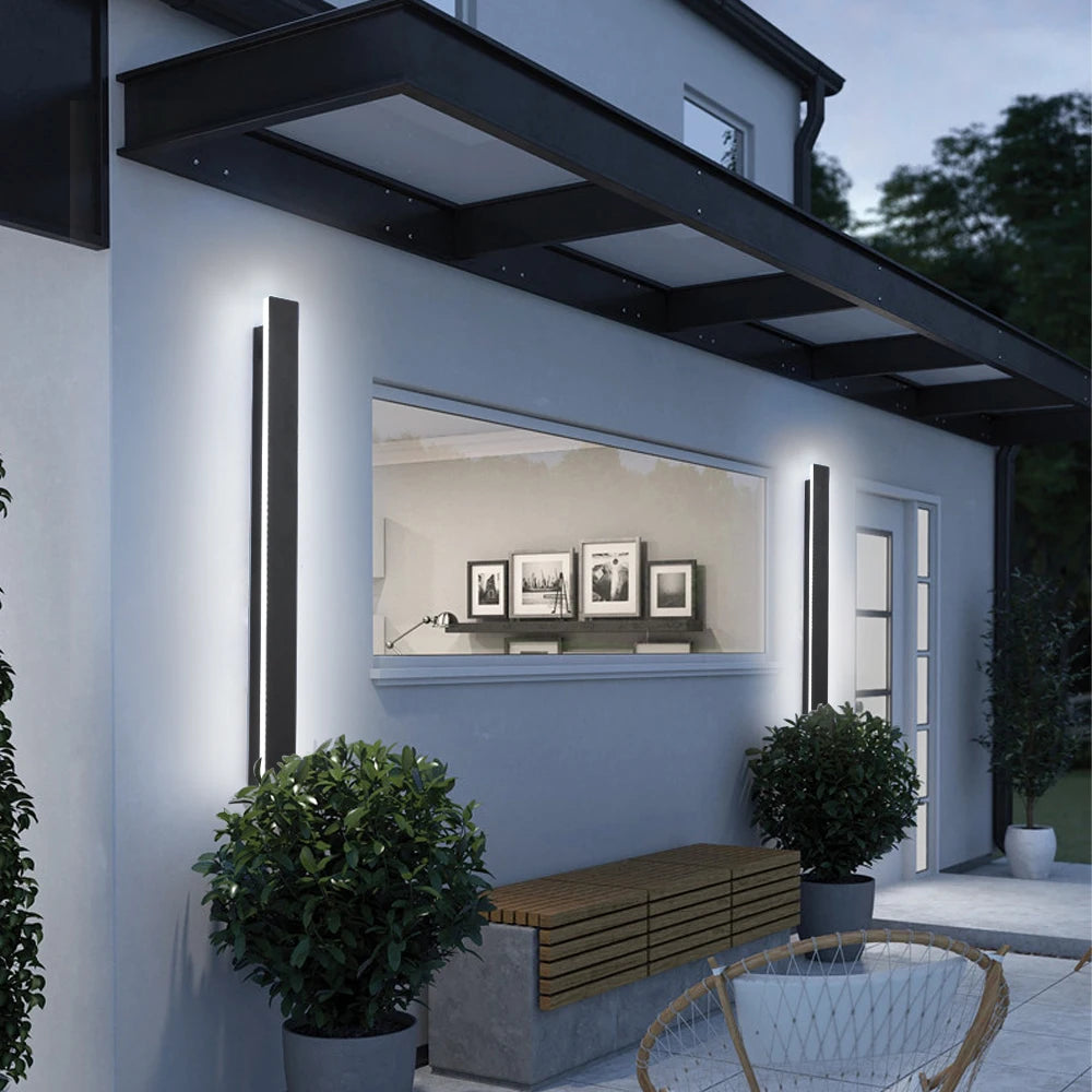 Waterproof IP65 LED Long Wall Sconce Lamp 220V 110V Garden Light Decoration Outdoor Lighting LED Wall Light External Sconce - Magic Electronics
