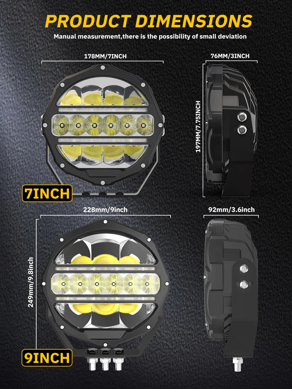 CO LIGHT Round LED Offroad Lights 7 Inch Spot Driving Light Pods with DRL Super Bright Off Road Ditch Work Light Bar for SUV Magic Electronics S05af76720988464d8cb68b28ee6f84c9d