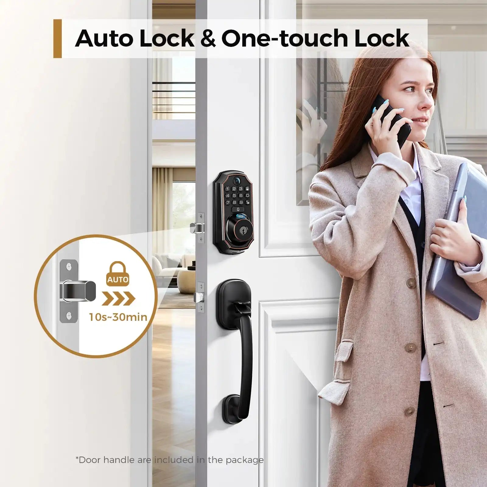 ARPHA Smart Lock D289H Smart WiFi Keyless Door Lock with Camera 5 in 1 Camera Fingerprint Entry App-Controlled Auto-Lock System - Magic Electronics