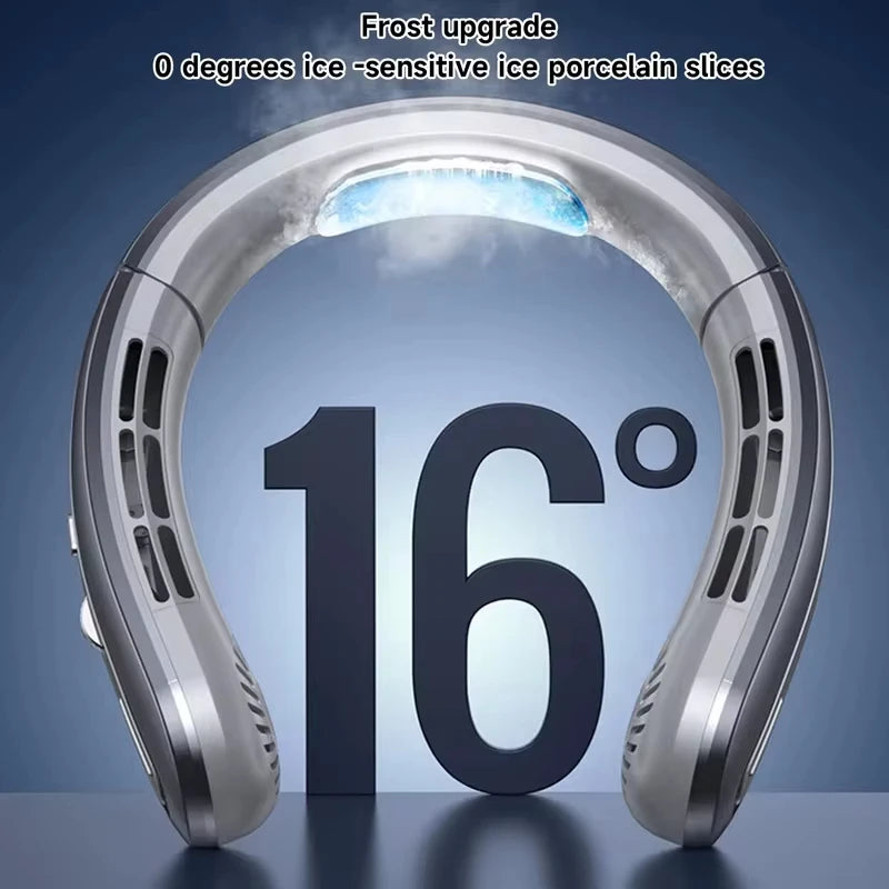 Lenovo Hanging Neck Fan Digital Display Power Ventilator Bladeless Neckband Fan Mini Air Cooler USB Rechargeable Electric Fans