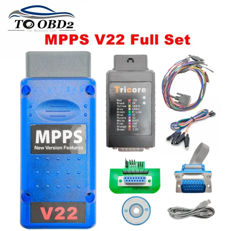 NEW 2025 MPPS V22 Unlock Version Life Time Use Mpps Full Chip With Breakout Tricore Cable OBD2 ECU Programmer Chip Tuning Tool V22 full set Magic Electronics S069be65ae70c4f988196b588c1f4a210T V22 full set