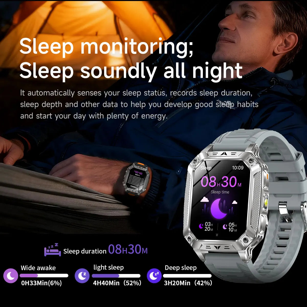 2026 Military outdoor SmartWatch Fitness Clock Men 2.01 inch AMOLED Screen 1400mAh Battery Flashlight Call Waterproof Smart Band Magic Electronics S07725b03b795495e859da09cb1c6c589d