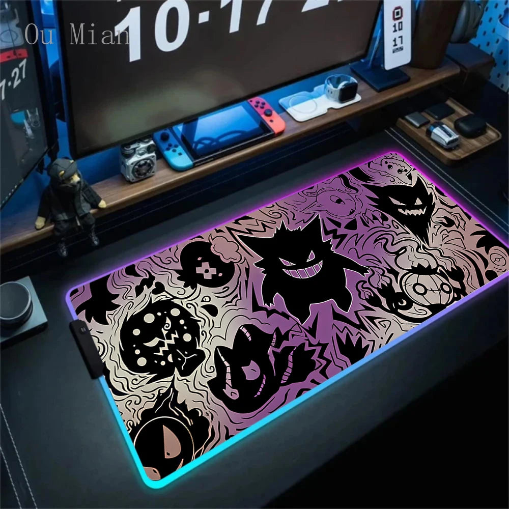 RGB G-Gengar Mousepad Pokemon LED Purple Mouse Pad Gaming Accessories Ghost Big Extended Keyboard Carpet PC Anime Desk Mats FF06617 Magic Electronics S08ce042557c94ecf8aeb9bae65727cfd1 FF06617