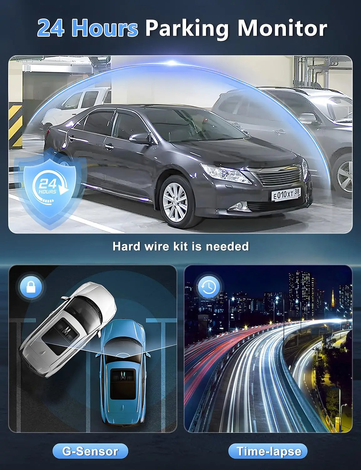 Kocam 4K UHD Dash Cam WiFi Car DVR Front and Rear Dual Lens Auto Car Camera with Night Vision 24H Parking Monitor Black Box - Magic Electronics