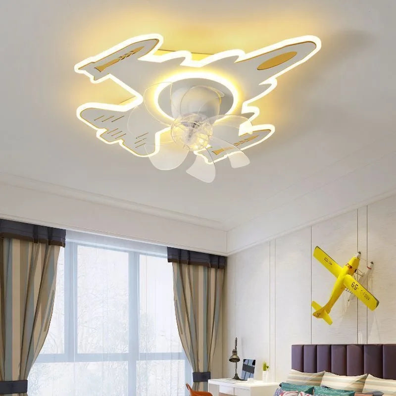View details for Ceiling Fan with Light Aircraft Ceiling Fan with Remote Control LED Dimming Ceiling Lamp Chandelier Lighting for Children's Room Ceiling Fan with Light Aircraft Ceiling Fan with Remote Control LED Dimming Ceiling Lamp Chandelier Lighting 