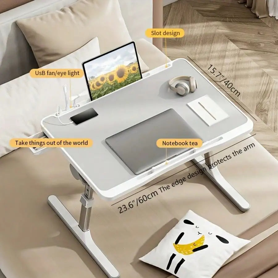 Adjustable Height And Angle Folding Desk, Home Office Computer Desk, Portable Laptop Desk Foldable Laptop Bed Tray Desk Magic Electronics S0973e53ee9af471d80b6a55db1bbc3435