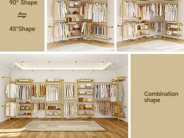 L4 Wall Mounted Industrial Pipe Clothes Rack, Closet Organizer System with Rods Expandable, Clothing Rack, Corner Garment Rack Magic Electronics S098bf0614f35421eb9de2af37f5a87e4y