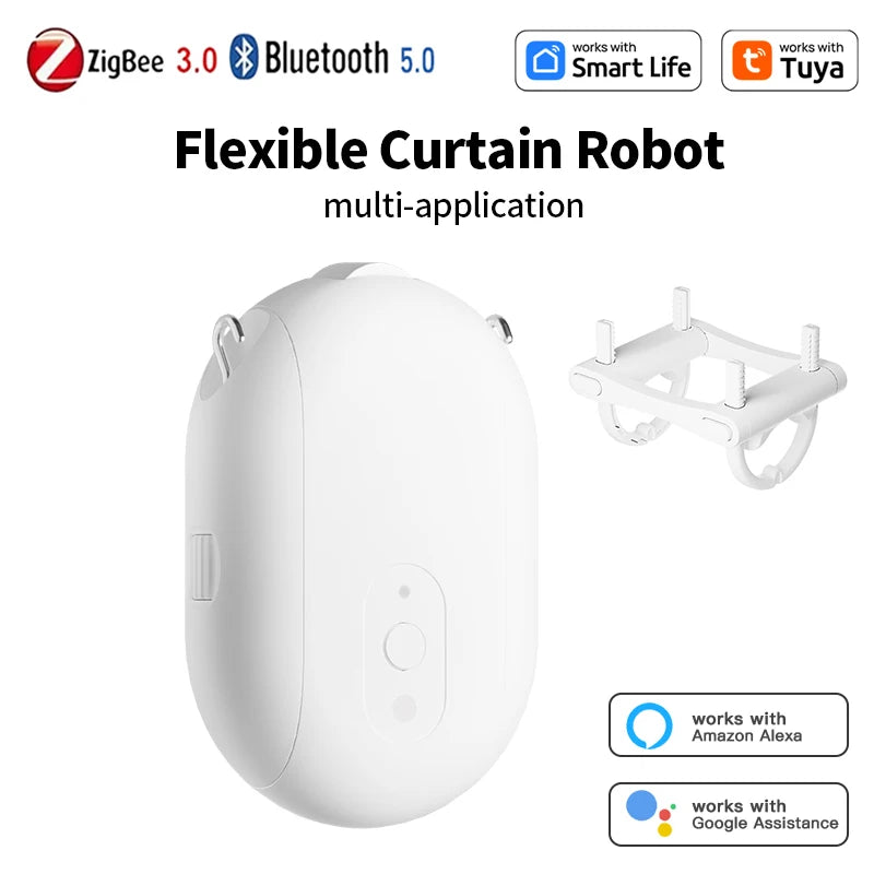 Tuya Smart Curtain Robot Bluetooth/Zigbee Rail Curtain Robot Electric Drive Track Rod Automatic Curtain Opener Voice Control Magic Electronics S0992769a9eb844199423fd50797a01265