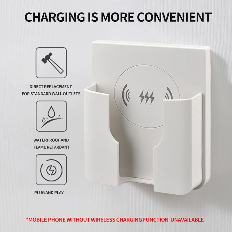 15W Wall Mount Wireless Charger, Qi Universal Fast Charging Panel for iPhone & Android, Flush AC 110–220V In-Wall Phone Charger Magic Electronics S099d4d01389048bc914042c8cb0bc2b4q