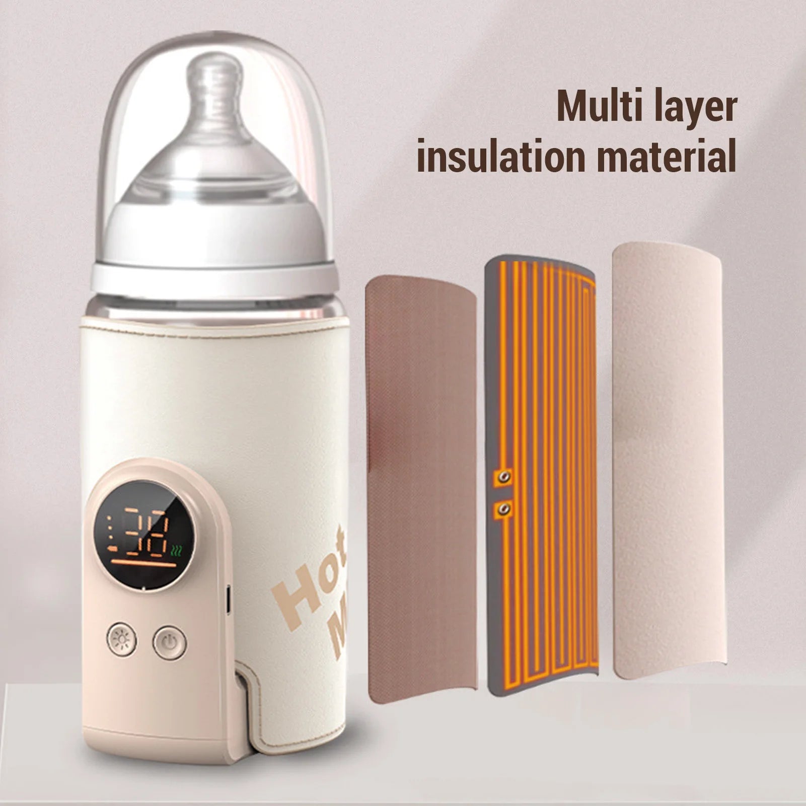 Cordless Baby Bottle Warmer Wrap Portable LED Display Fast Baby Milk Warmer Cover for Breastmilk Milk Warmer for Breastmilk Magic Electronics S09df970759c148ad856bdfceddf96da6F